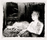 Artist: b'Strachan, David.' | Title: b'The sick girl' | Date: 1950 | Technique: b'etching, printed in black ink, from one plate'