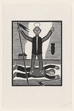 Artist: b'Groblicka, Lidia.' | Title: b'Strong man' | Date: 1971 | Technique: b'woodcut, printed in black ink, from one block'