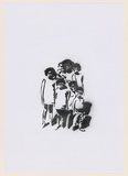 Artist: b'HAHA,' | Title: b'Aboriginal family.' | Date: 2004 | Technique: b'stencil, printed in black ink, from one stencil'
