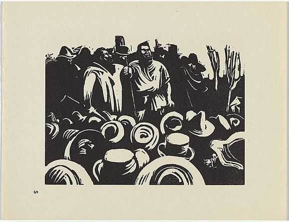 Artist: b'Counihan, Noel.' | Title: b'On Bakery Hill.' | Date: 1954 | Technique: b'linocut, printed in black ink, from one block'