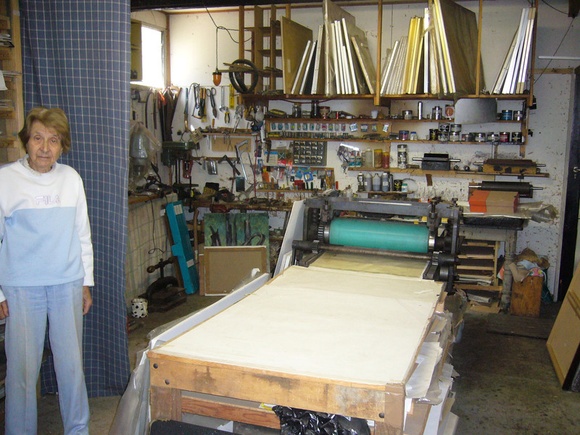 Artist: b'Butler, Roger' | Title: b'Inge King in the studio of her late husband Grahame King, Warrandyte, Victoria, October 2008' | Date: 2008