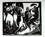 Artist: b'Armstrong, Ian.' | Title: b'Judgement of Paris.' | Date: 1955 | Technique: b'linocut, printed in black ink, from one block'