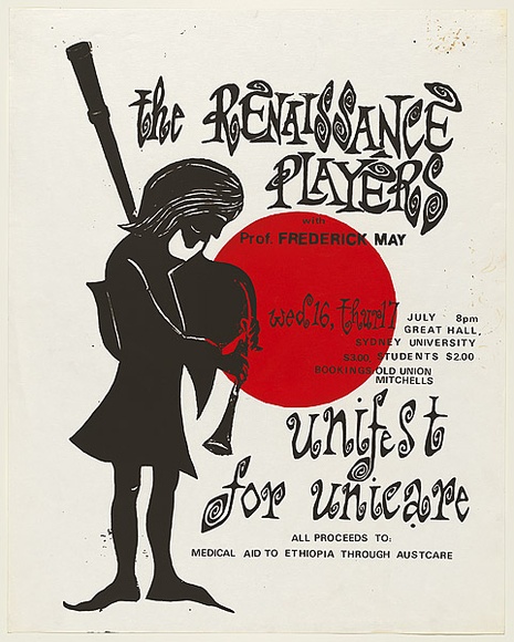 Artist: b'UNKNOWN' | Title: b'The Renaissance players' | Date: 1976 | Technique: b'screenprint, printed in colour, from two stencils'