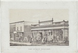 Artist: b'Cogne, Francois.' | Title: b'Part of the Main Road 1859, Ballarat East.' | Date: 1859 | Technique: b'lithograph, printed in colour, from two stones (black image, buff tint-stone)'