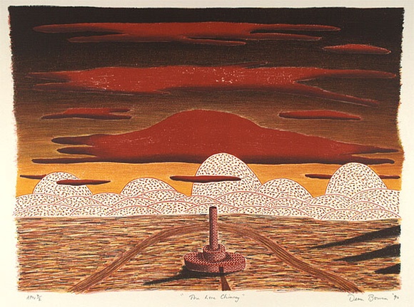 Artist: b'Bowen, Dean.' | Title: b'The lone chimney' | Date: 1990 | Technique: b'lithograph, printed in colour, from multiple stones'