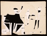 Artist: b'Blackman, Charles.' | Title: b'Stencil for not titled (boats and jetty).' | Date: c.1952 | Technique: b'hand cut paper stencil'