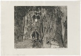 Artist: b'WALKER, Murray' | Title: bWinter sun over Crook's cottage at Kallista. | Date: 1966 | Technique: b'etching, printed in black ink, from one plate'