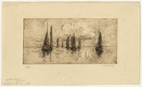 Artist: LONG, Sydney | Title: Becalmed | Date: c.1919 | Technique: line-etching, printed in brown ink with plate-tone, from one zinc plate | Copyright: Reproduced with the kind permission of the Ophthalmic Research Institute of Australia