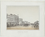 Artist: Cogne, Francois. | Title: Swanston Street. | Date: 1863-4 | Technique: lithograph, printed in colour, from two stones