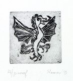 Artist: SHEARER, Mitzi | Title: not titled | Date: 1991 | Technique: etching, printed in black ink with plate-tone, from one plate