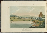 Artist: LYCETT, Joseph | Title: The residence of Edward Riley Esq., Woolloomooloo, near Sydney, N.S.W. | Date: 1825 | Technique: etching, aquatint and roulette, printed in black ink, from one copper plate; hand-coloured