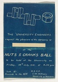 Artist: UNKNOWN | Title: Invitation to Engineer's Ball | Date: c.1944 | Technique: blue-print