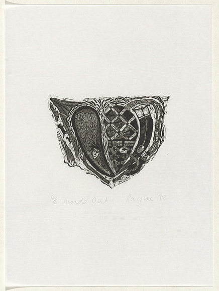Artist: b'Payne, Patsy.' | Title: b'Inside out' | Date: 1992 | Technique: b'wood-engraving, printed in black ink, from one block'