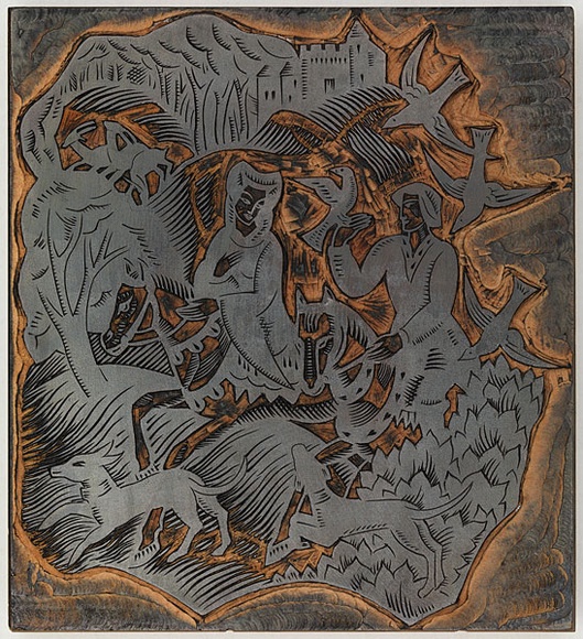 Artist: b'Rees, Ann Gillmore.' | Title: b'The riders.' | Date: 1930s | Technique: b'evgraved woodblock'