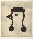 Artist: b'Band, David.' | Title: b'Lester leaps in' | Date: 1995, September - October | Technique: b'etching, lift-ground and aquatint, viscosity printed in colour, from two plates'