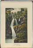 Artist: b'LYCETT, Joseph' | Title: bBeckett's Fall, on the River Apsley, New South Wales. | Date: 1825 | Technique: b'aquatint, etching printed in black ink from one plate, hand-coloured'