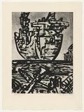 Artist: Senbergs, Jan. | Title: Leaving port | Date: 1992 | Technique: etching, printed in black ink, from one plate | Copyright: © Jan Senbergs
