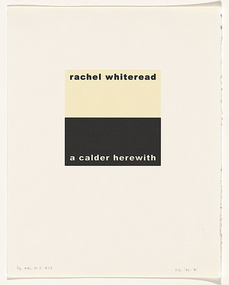 Artist: Burgess, Peter. | Title: rachel whiteread: a calder herewith. | Date: 2001 | Technique: computer generated inkjet prints, printed in colour, from digital file