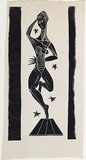 Artist: b'Barwell, Geoff.' | Title: b'(Exotic dancer).' | Date: (1955) | Technique: b'linocut, printed in black ink, from one block'