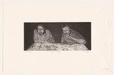 Artist: b'Dunlop, Brian.' | Title: b'Two rogues eating' | Date: 1990, November | Technique: b'etching and aquatint, printed in black ink, from one plate'