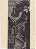 Artist: b'Marshall, Jennifer.' | Title: b'Maria - moonlight' | Date: 1996 | Technique: b'linocut, printed in black ink, from one block.'