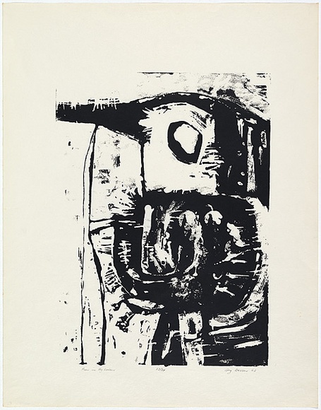 Artist: b'Warren, Guy.' | Title: b'Moon in my garden' | Date: 1963 | Technique: b'screenprint, printed in black ink, from one stencil'