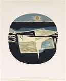 Title: b'Night passage' | Date: 1983 | Technique: b'woodcut, printed in colour, from multiple blocks'