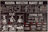 Artist: b'UNKNOWN' | Title: b'Personal protection against gas.' | Date: c.1942 | Technique: b'photo-lithograph, printed in colour, from multiple plates'