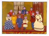 Artist: b'HANRAHAN, Barbara' | Title: b'Pink family' | Date: 1977 | Technique: b'screenprint, printed in colour, from eight stencils'