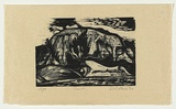 Artist: b'AMOR, Rick' | Title: b'Coast.' | Date: 1984 | Technique: b'linocut, printed in black ink, from one block'