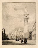 Artist: Baker, Cristina Asquith. | Title: St. Mark's Square. | Date: (1914) | Technique: etching, printed in black ink with plate-tone, from one plate