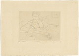 Artist: b'Kahan, Louis.' | Title: b'La liseuse' | Date: 1946 | Technique: b'etching, printed in black ink, from one  plate'