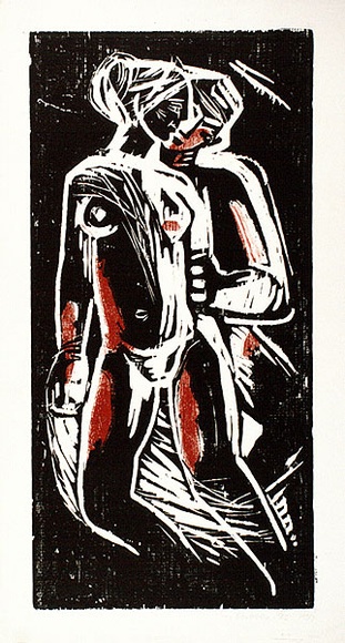 Artist: b'Kubbos, Eva.' | Title: b'Carnival' | Date: 1959 | Technique: b'woodcut, printed in colour'