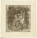 Artist: b'HANRAHAN, Barbara' | Title: bBeauty's daughters | Date: 1960 | Technique: b'softground etching, printed in black ink with plate-tone, from one plate'