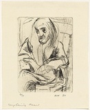 Artist: b'WALKER, Murray' | Title: b'Complaining Mears' | Date: 1962 | Technique: b'drypoint, printed in black ink, from one plate'