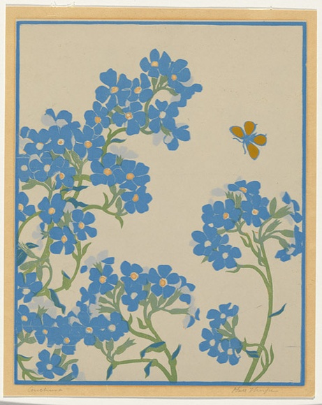 Artist: Thorpe, Hall. | Title: Anchusa | Date: c.1925 | Technique: woodcut, printed in colour, from multiple blocks