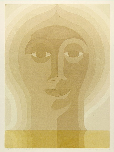 Artist: b'Chapman, Dora.' | Title: b'Dreaming girl.' | Date: 1970 | Technique: b'screenprint, printed in colour, from multiple stencils' | Copyright: b'\xc2\xa9 Dora Chapman, Licensed by VISCOPY, Australia'