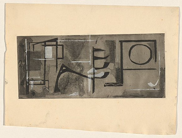 Title: Surfaces No.1 | Date: c. 1960 | Technique: soft-ground etching, printed in black ink, from one plate; screenprint, printed in white ink, from one stencil