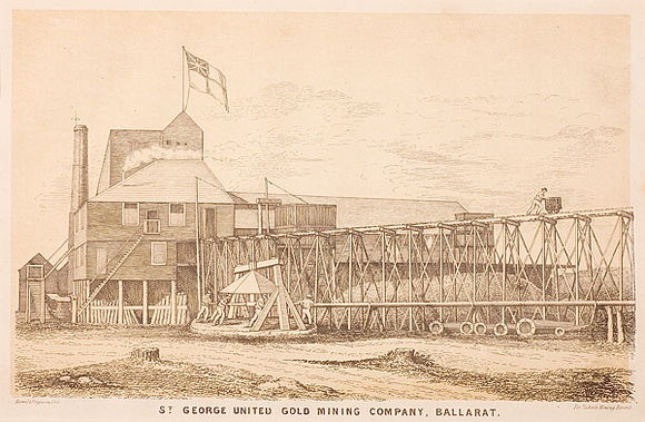 Artist: b'Hamel, Julius.' | Title: b'Illustrations of Ballarat mining.' | Date: 1867 | Technique: b'lithographs, printed in brown ink, each from one stone'