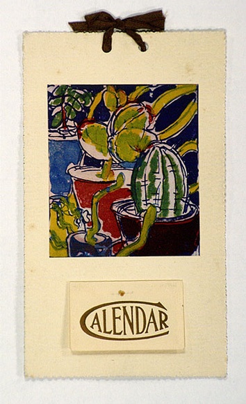 Artist: b'Craig, Sybil.' | Title: b'Calendar:  Cacti.' | Date: c.1942 | Technique: b'collotype, printed in colour'