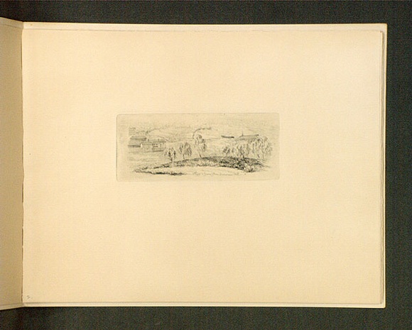 Artist: b'Jones, Henry Gilbert.' | Title: bWharf and Yarra from Batman's Hill. | Date: 1841-45 | Technique: b'etching, printed in black ink, from one copper plate'