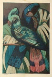 Artist: b'Higgs, Florence.' | Title: b'Parrots' | Date: c.1956 | Technique: b'linocut, printed in colour, from five blocks'