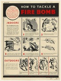Artist: CRAMER, F | Title: How to tackle a fire bomb. | Date: (1939-1945) | Technique: lithograph