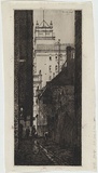 Artist: SHIRLOW, John | Title: Latrobe Place, in Chinese quarters | Date: 1915 | Technique: etching, printed in black ink, from one copper plate