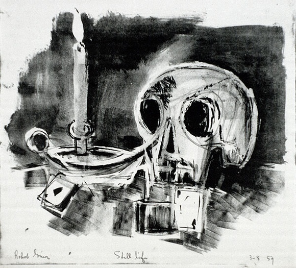 Artist: b'Grieve, Robert.' | Title: b'Still life' | Date: 1959 | Technique: b'lithograph, printed in black ink, from one hard-grained aluminium plate'