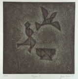 Artist: b'Neilson, Janet.' | Title: b'Tangram 2' | Date: 1997 | Technique: b'etching and aquatint, printed in dark green ink, from one plate'