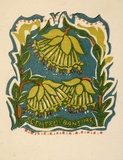 Artist: OGILVIE, Helen | Title: Greeting card: Scented Banjine | Technique: linocut, printed in colour, from multiple blocks