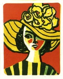 Artist: b'Rigby, John.' | Title: b'Yellow hat' | Date: 1974 | Technique: b'linocut, printed in colour, from five blocks' | Copyright: b'This work appears on screen courtesy of the artist, John T. Rigby'