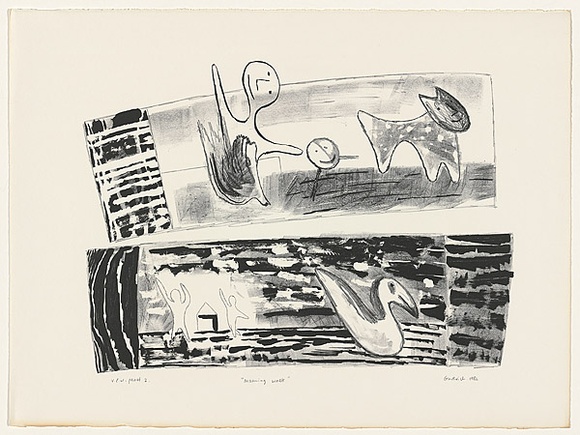 Artist: b'Gurvich, Rafael.' | Title: b'Morning walk' | Date: 1982 | Technique: b'lithograph, printed in black ink, from one stone' | Copyright: b'\xc2\xa9 Rafael Gurvich'