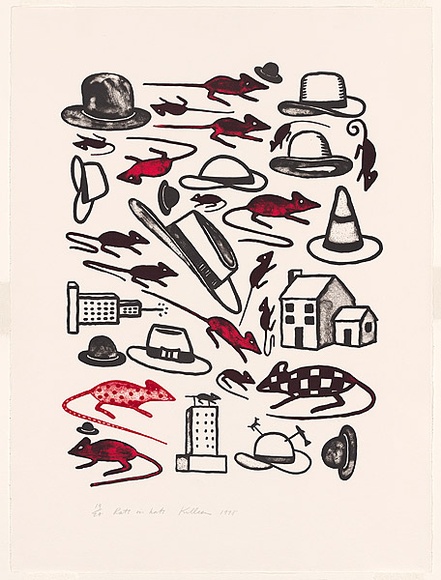 Artist: b'Killeen, Richard.' | Title: b'Rats and hats' | Date: 1998 | Technique: b'lithograph, printed in colour, from multiple stones'